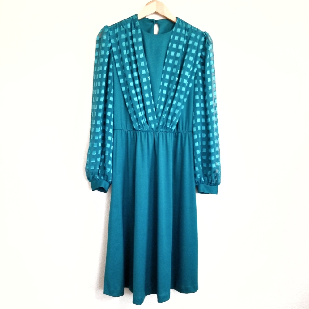 Vintage Green Midi Dress Medium